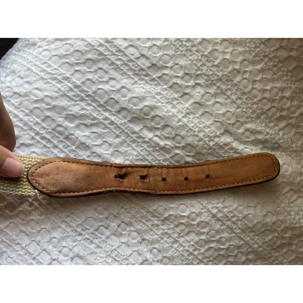 Zep Pro Leather Brass Buckle Embroidered Fish  Belt -44